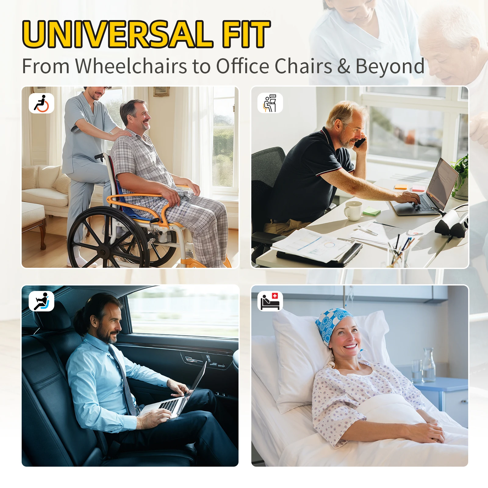 Ehucon One Way Slide Mat with Hand Strap Breathable Foam Mesh Seat Cushion for Disabled Use on Wheelchair 48.4"x16.7" 1pc