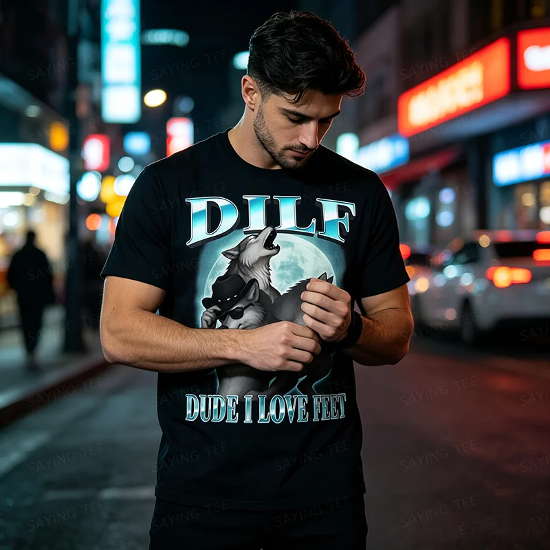 Alter, ich liebe Füße, lustiges Alpha-Werwolf-Mond-Bootleg-Meme-T-Shirt, Y2k-Werwolf-Mond, weiche Baumwoll-T-Shirts, Herrenmode, Ästhetik – Detail 4
