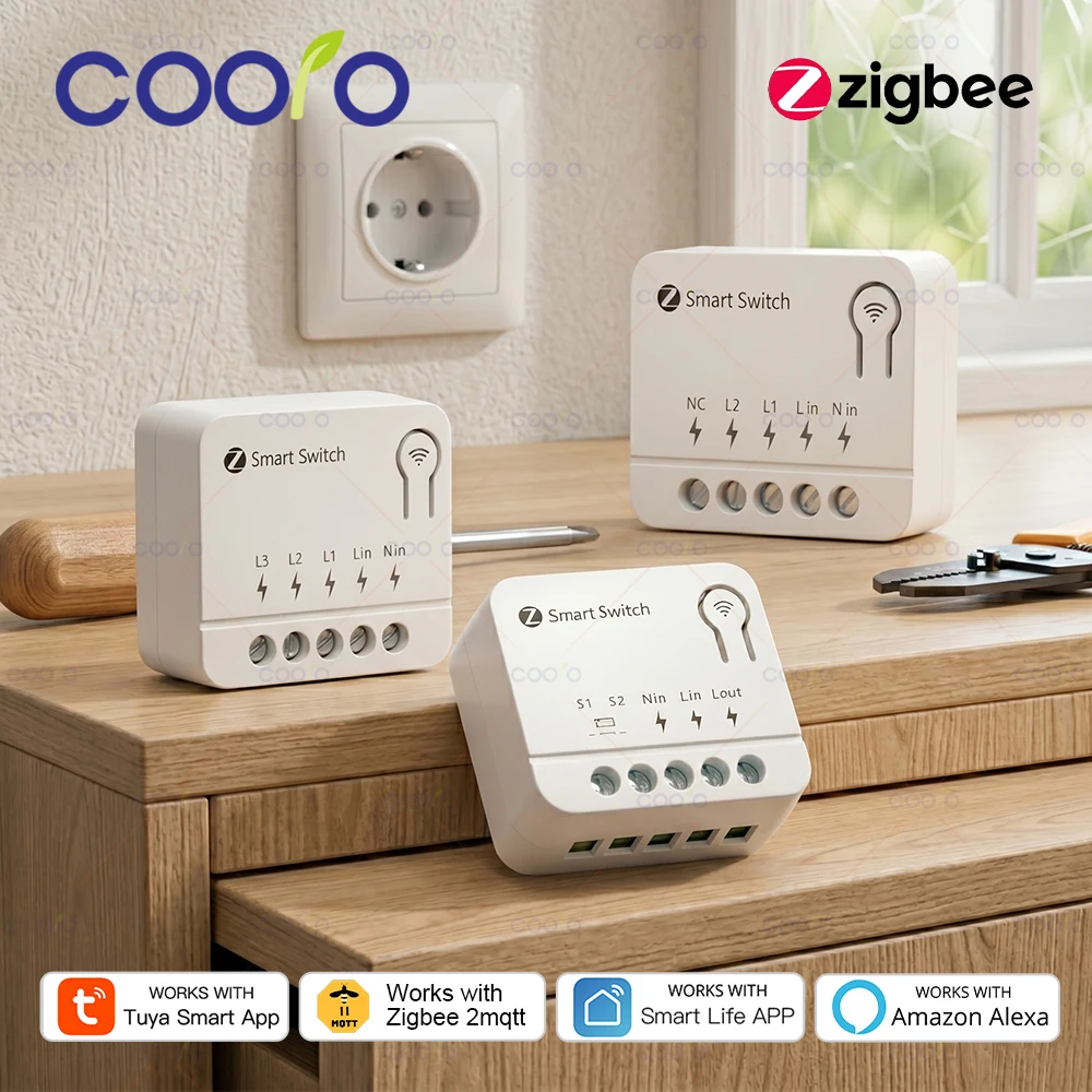 Zigbee 1/2/3-fach Mini Smart Schalter DIY Lichtschaltermodul Unterstützt Externen Schalter Benötigt Zigbee Hub für Alexa Alice Google Home