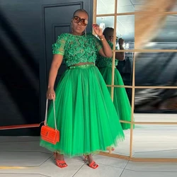 Green Women'S Tulle Skirt A Line Birthday Party Tutu Skirts Girls Maxi Extra Puffy Skirts Custom Color Size Ankle Length Skirt