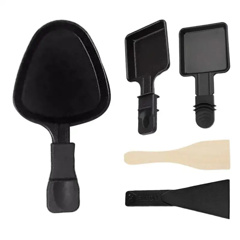 Metal Carbon Steel Cheese Non-stick Raclette Frying Pans with Spatula Cook Set For Restaurant Outdoor Indoor Kitchen Cooking Pan