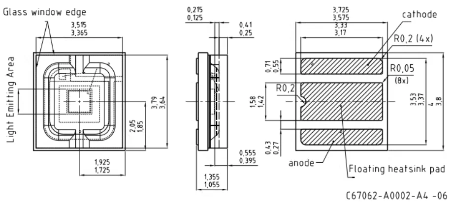 LE A Q9WN high-power LED 3W amber LED compact projection LED