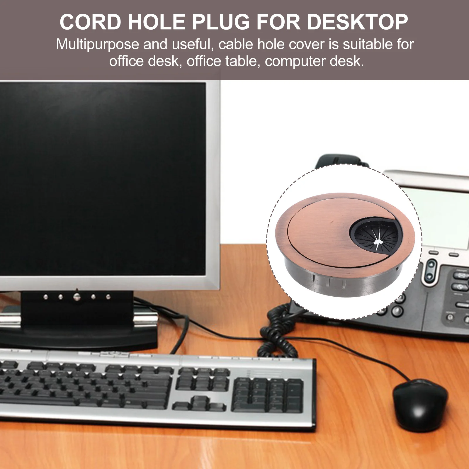 

Round Cable Hole Plug Desktop Desk Grommet Wire Hole Cover for Computer Desk Cable Organizer Desktop Cord Organizer