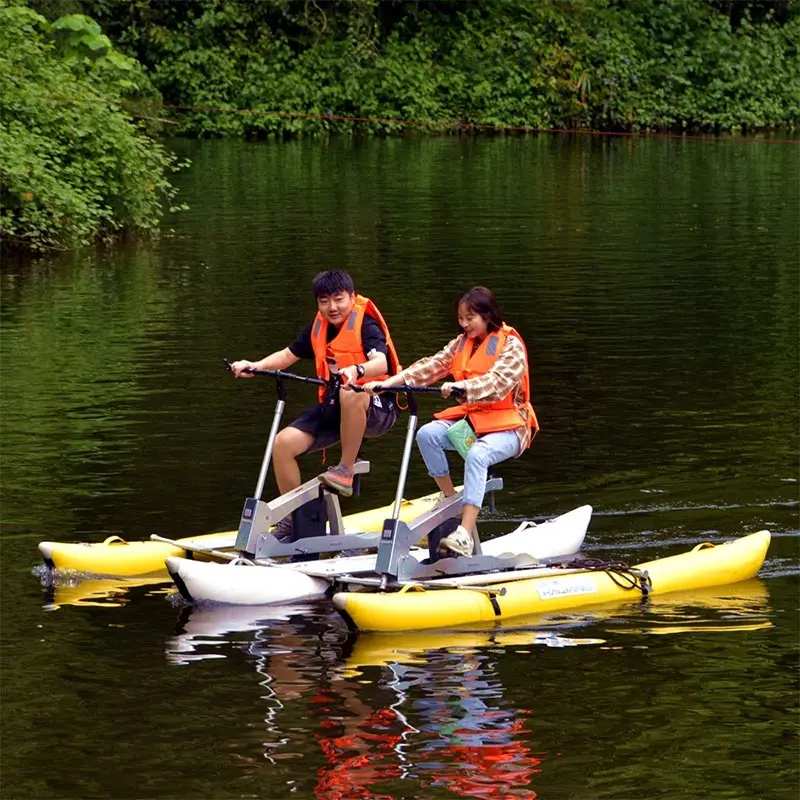 Aluminum Alloy Foldable Water Sea Bike Double Person Inflatable Cycle Pedal Boat Bike