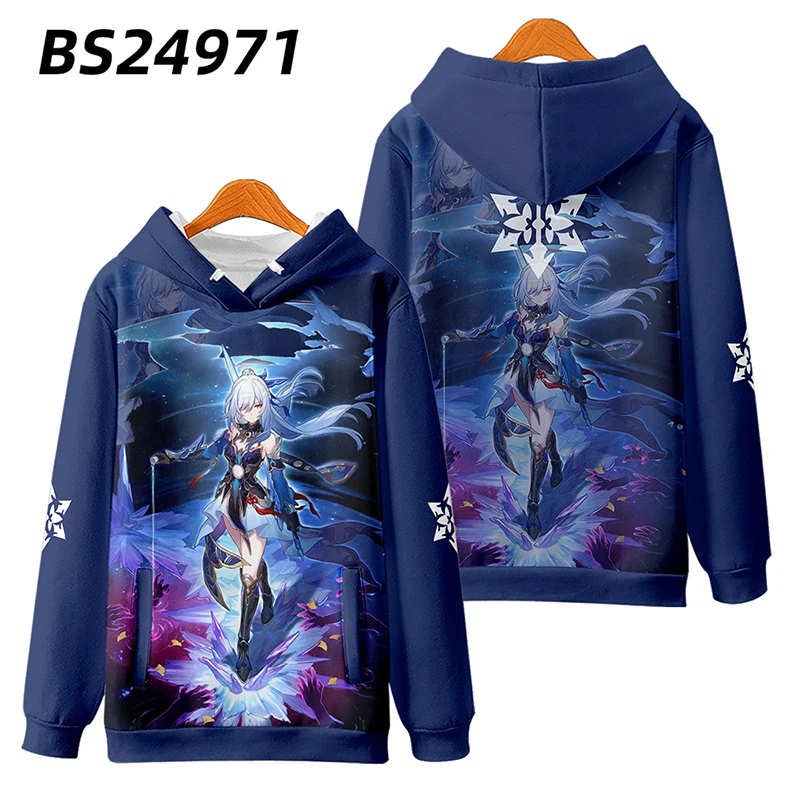 Anime Honkai Star Rail Jingliu Cosplay felpa con cappuccio donna uomo Harajuku felpa Streetwear Hip Hop Pullover giacca con cappuccio capispalla