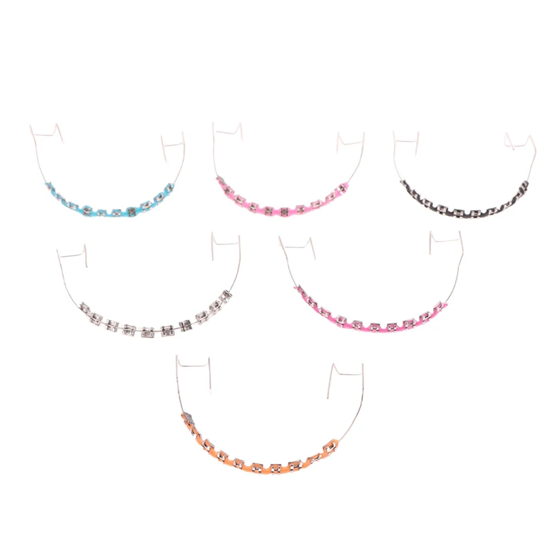 Colorful Hooked Temporary Dental Decorations With Metal Wires Metal Brackets And Orthodontic Ligatures Dental Fashion Decoration