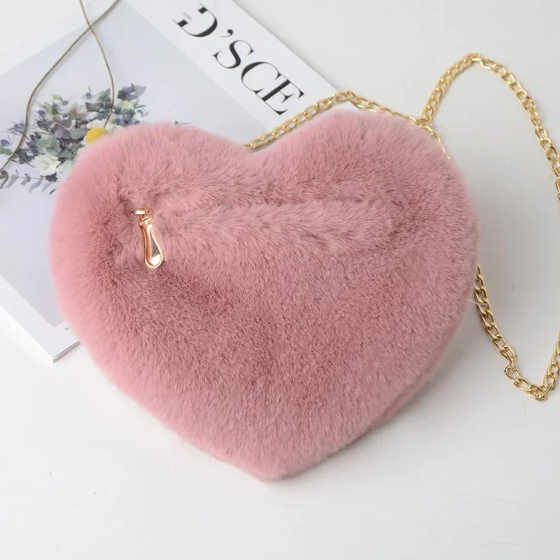 Fashion Heart Shape Bag Women\'s Handbag Shoulder Bag Cute Solid Color Coin Purse for Shiny Shoulder HandBag Tote Bags for Women