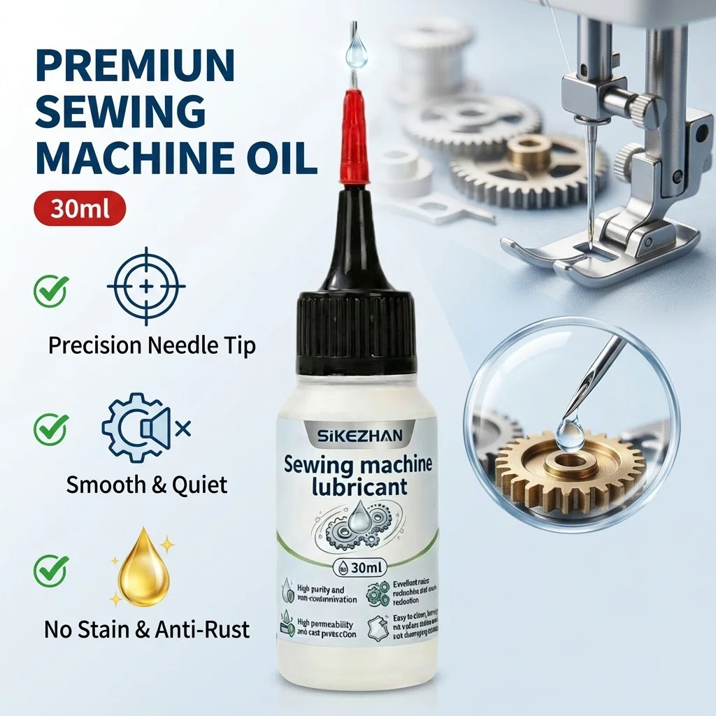 Premium Sewing Machine Lubricating Oil Clear Hair Clipper Maintenance Oil Multi-Purpose Anti-Rust Lubricant for Home Scissors