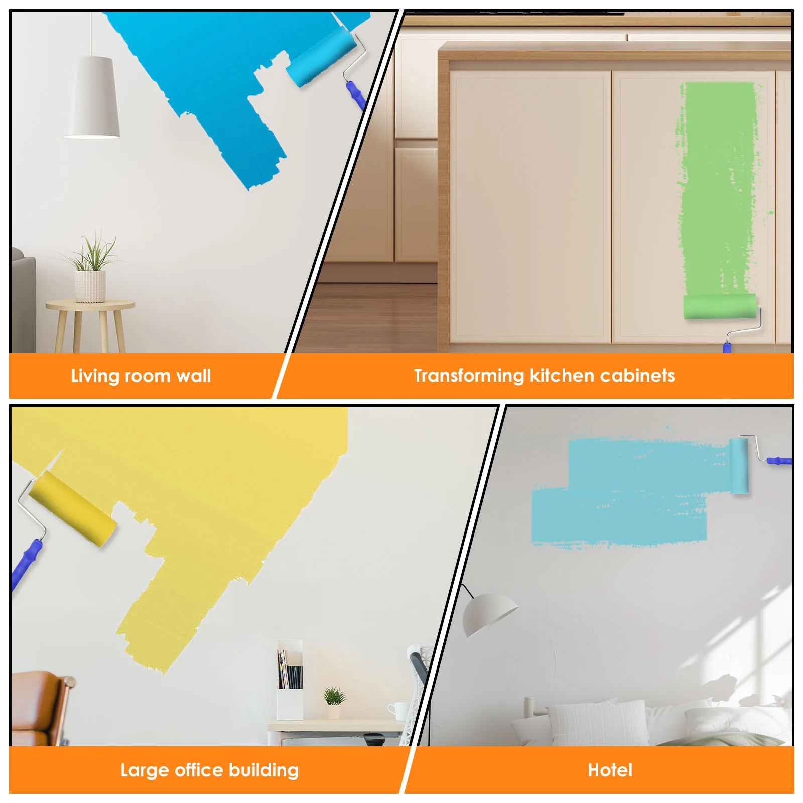 30 قطعة غطاء بكرة طلاء خزانة إسفنجية عالية الكثافة غطاء بكرة طلاء صغيرة مع واجهة قياسية لأثاث سقف الحائط #5