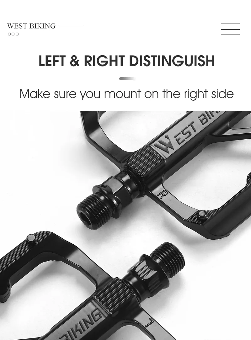 WEST BIKING Aluminium-Fahrradpedale Ultraleicht mit DU-Lager Mini Flache Plattform für Rennrad, Faltrad und Citybike Fahrradteile Schwarz Rutschfest – Detail 8