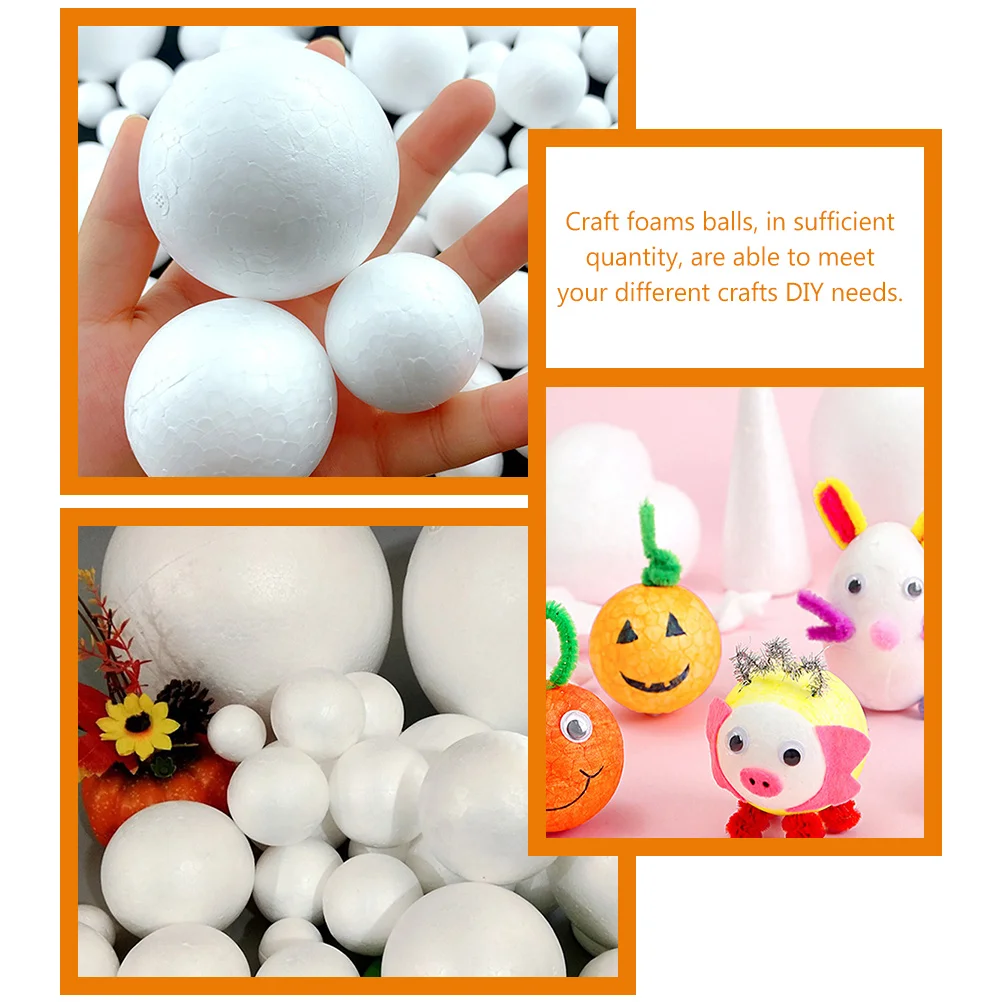 100 stuks schuimknutselset 3 cm ronde blanco schuimballen voor kerstboom bruiloft decoraties handgemaakte speelgoedbenodigdheden lichtgewicht