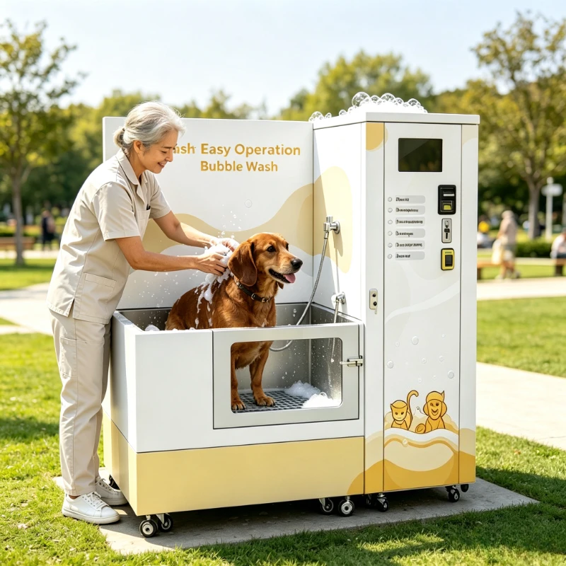 Pet Grooming Washer Dryer Set, Transparent-Door Viewing Window, Auto-Shutoff Safety Timer for Commercial Shop Floor