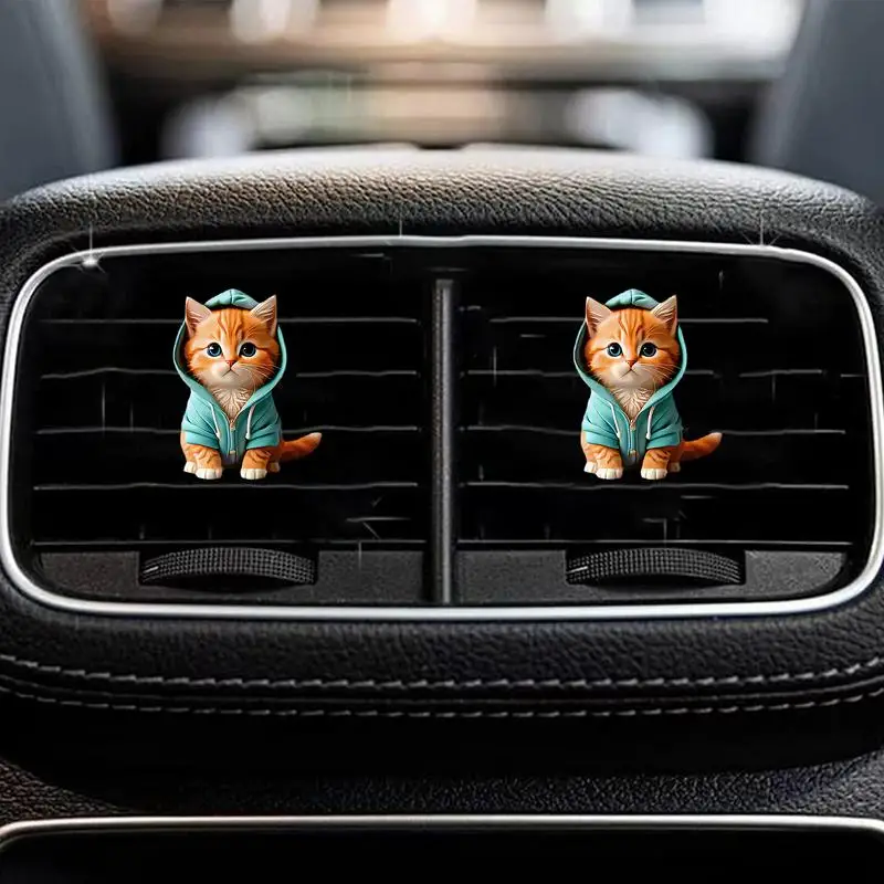 Cat Air Freshener Car Vent Lovely Cat Shape Car Air Outlet Aromatherapy Clip Sea Smell Car Cartoon Aromatherapy Diffuser