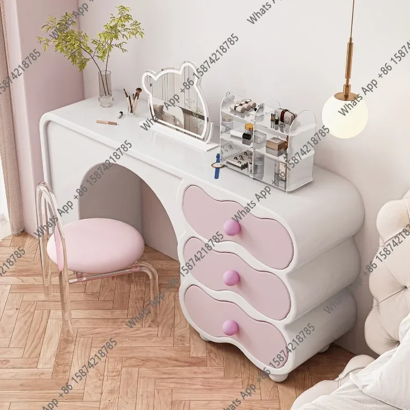 XX A Beauty Women Dressing Table Big Pink Modern Living Room Drawers Dressing Table Makeup Nail Mesa De Maquillaje Trendy Furni