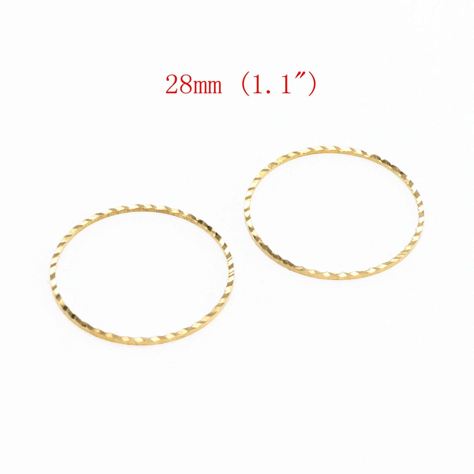 Hammergeprägte Messinganhänger, ringförmige Verbinder, Zubehör für DIY-Ohrringe, Halsketten, Armbänder, Schmuckherstellung, Schmuckzubehör – Detail 21