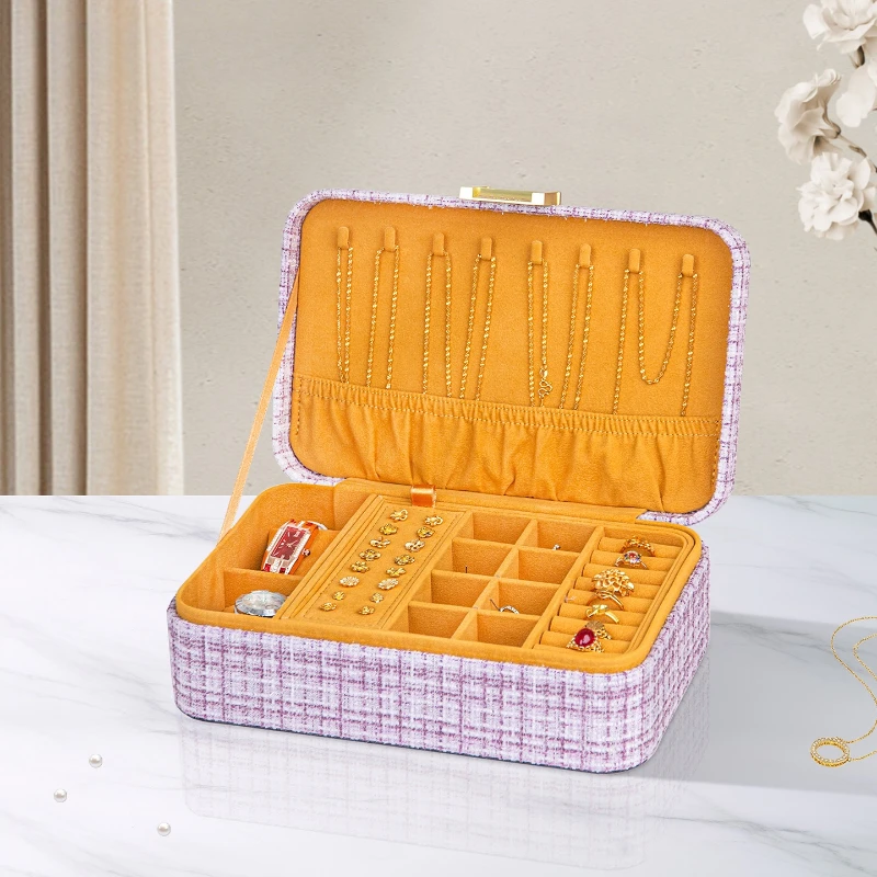 Luxury Jewelry Box Large Capacity Ring Earring Storage Box Portable Travel Jewelry Organizer Boxes Detachable Bracelet Boxes