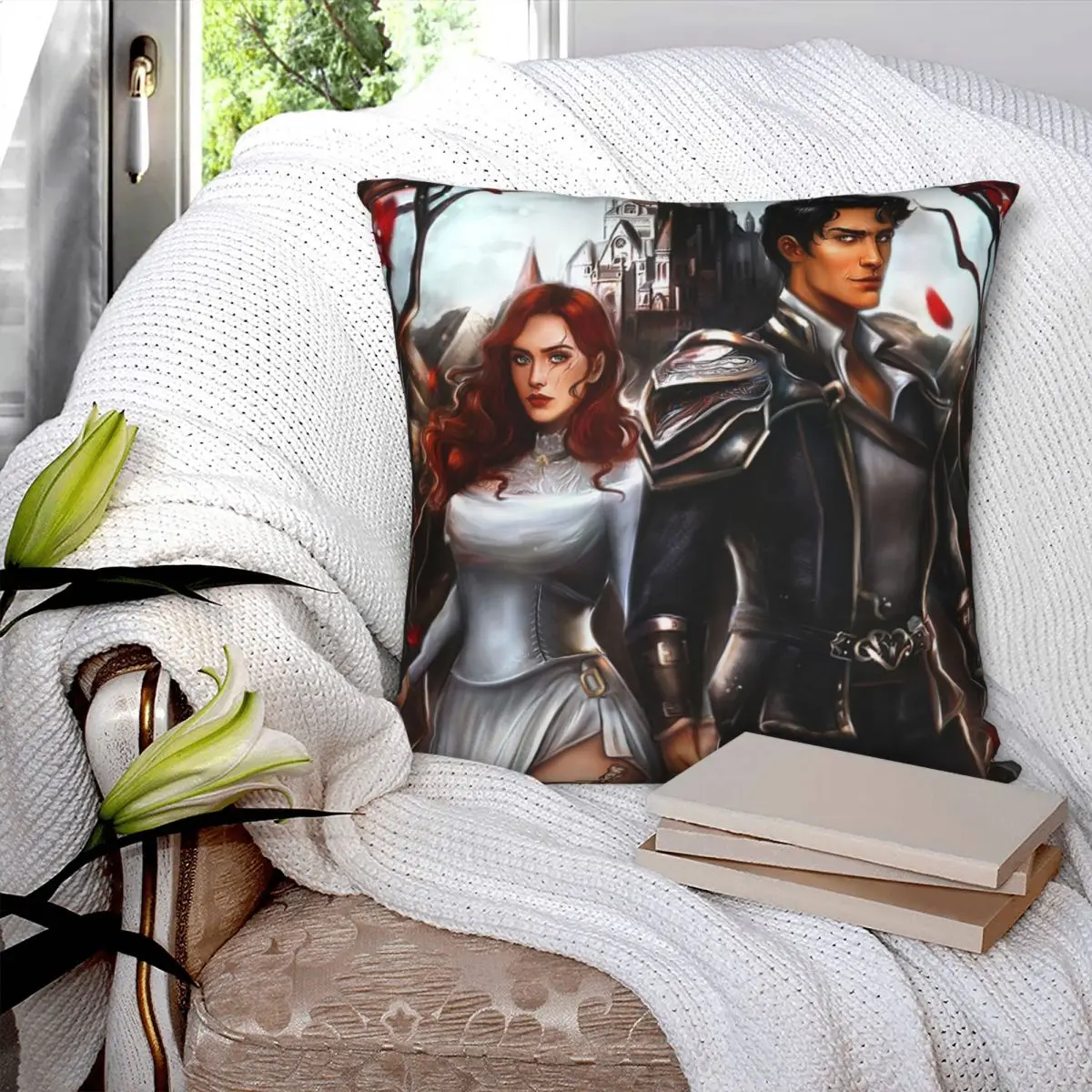 From Blood And Ash Poppy And Hawke Pillowcase Polyester Linen Velvet Printed Zip Decor Pillow Case Sofa Cushion Cover 45x45