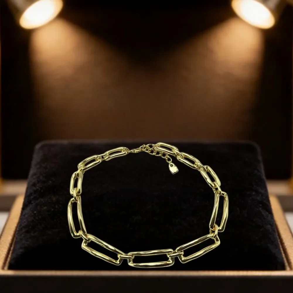 2026 Spain Exaggerated Design Gold Silver Irregular Geometric Chain Necklace Jewelry Accessories Charm Gift
