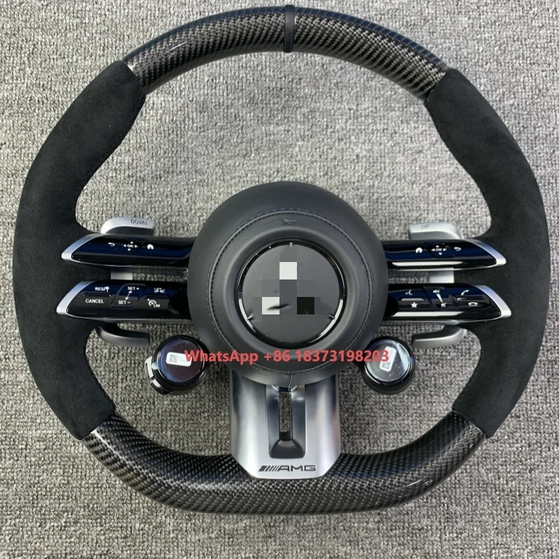 

Customized Flat Bottom Carbon Fiber Steering Wheel for Mercedes Benz AMG A45 G63 C63 E63 S63 W213 G500 GLA45 GLS63 W204 W205