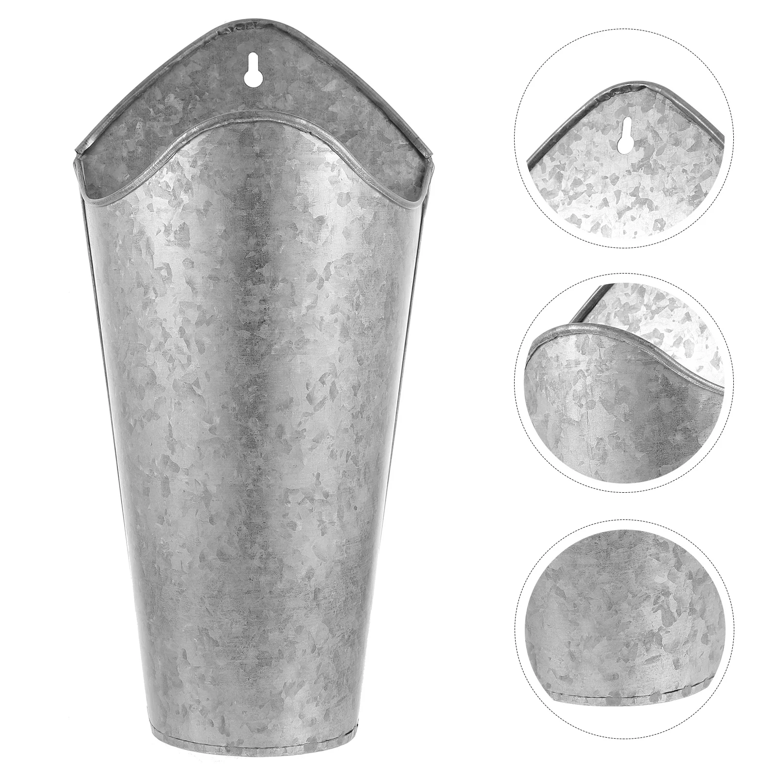 

Rustic Iron Wall Flower Bucket Vintage Hanging Planter Indoor Outdoor Decor Wall Planter Wall-Mounted Flower Bucket