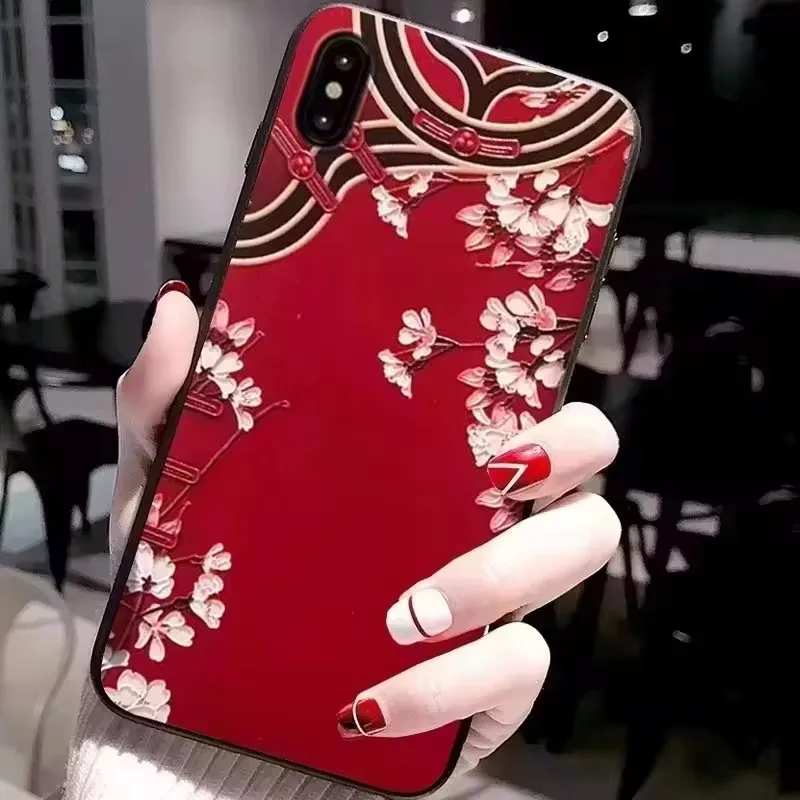 For LG G6 / G7 / G8 Case 3D Flower Relief Silicone Emboss Back Covers For LG G8 Thinq Cases LGG6 LGG7 LGG8 Soft Cute Cartoon