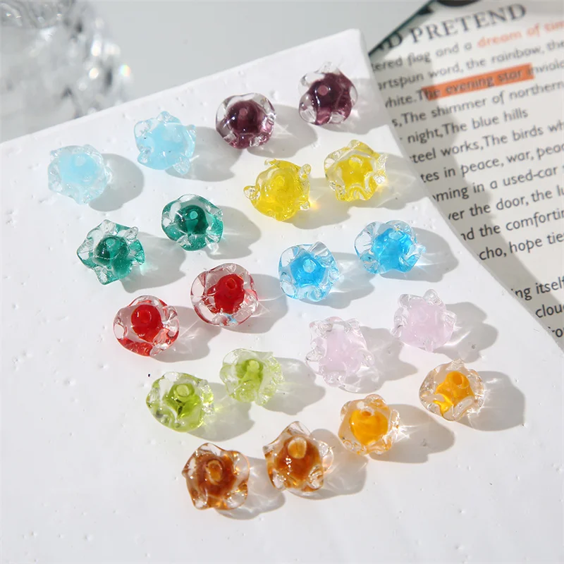 12MM Irregular Water Ripples Glass Beads Loose Spacer Beads Handmade Firing DIY For Jewelry Making Bracelet Necklace Accessories