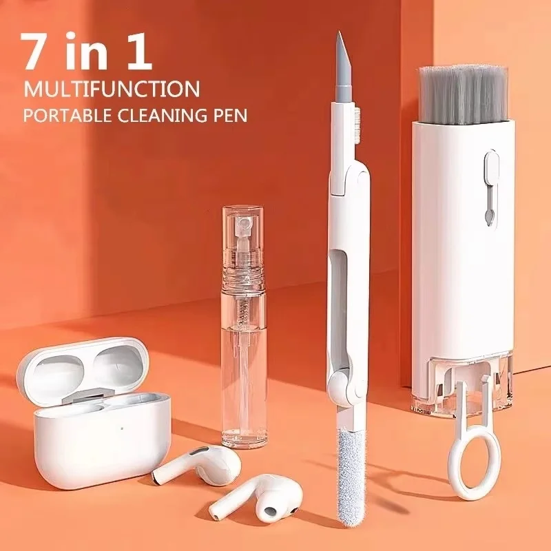7 In 1 Multi-Functional Cleaning Kit Keyboard Laptop Brush Phone Earphones Cleaning Pen Camera Cleaning Tools With Keycap Puller