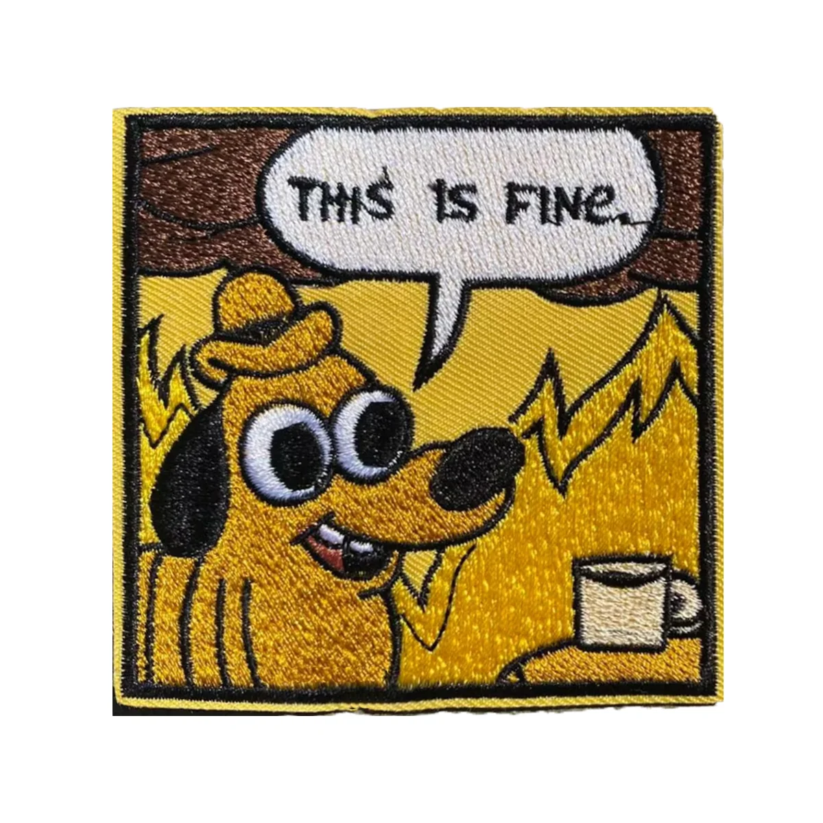 Parche termoadhesivo This Is Fine - Aplique bordado para manualidades