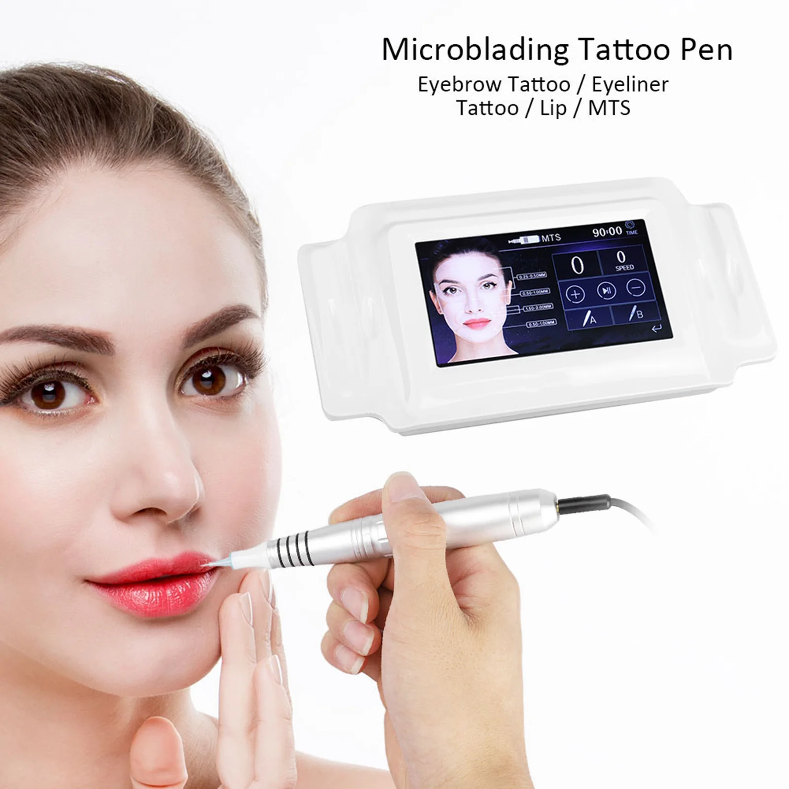 

Portable Eyebrow Tattoo Machine 4 Types Eyebrow Lip Eyeliner Rotary Tattoo Pen Machine Microblading Tattoo Pen Kit