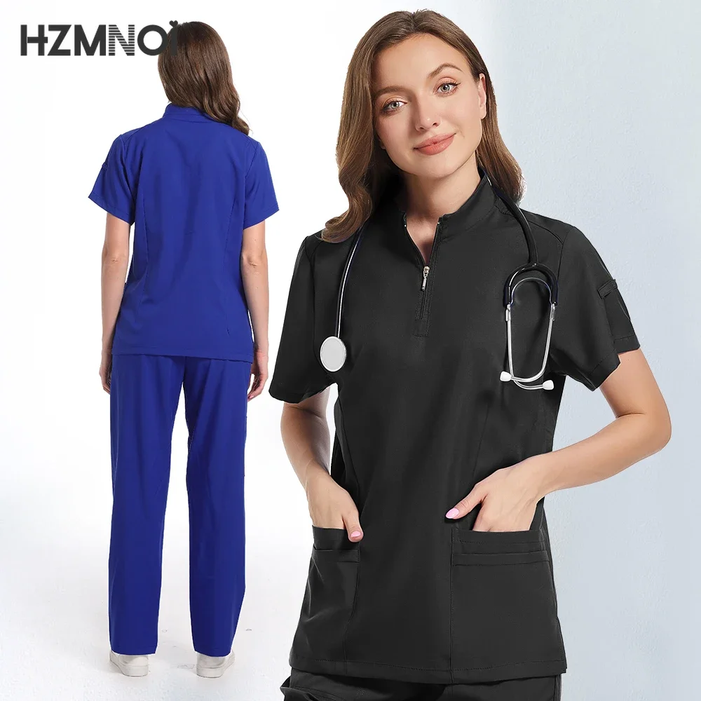 Mode Frauen Scrubs Medizinische Uniformen Ärzte Krankenschwestern Zubehör Chirurgische Sets Pet Shop Zahnklinik Labor Arbeitskleidung Kleidung Anzug