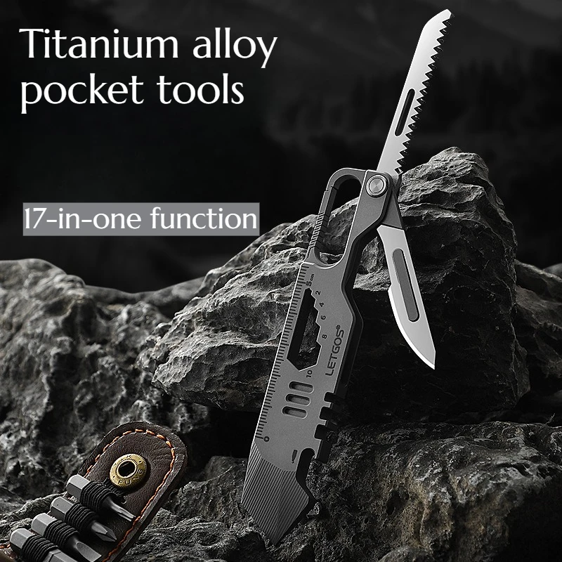 

TC4 Titanium Alloy Pocket Folding EDC Tool Portable Outdoor Camping Emergency Crowbar Bottle Opener Multi-functional Tool