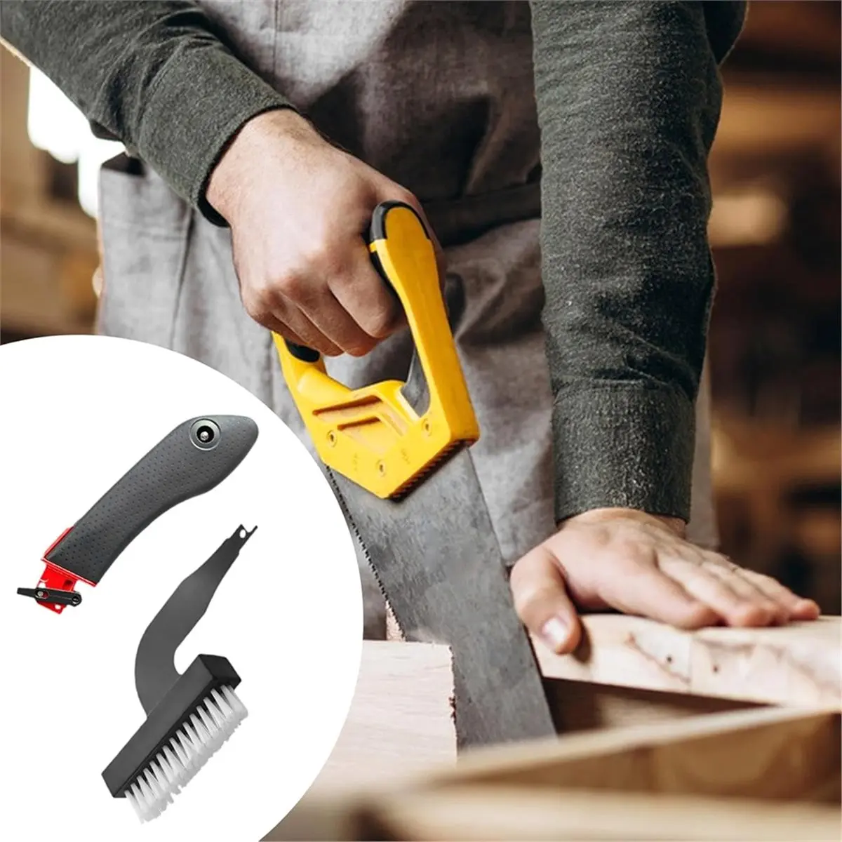 Reciprocating Saw Handle Easy to Carry Anti Slip Labor Saving Ergonomic Adapter Replace Part with Nylon Brush