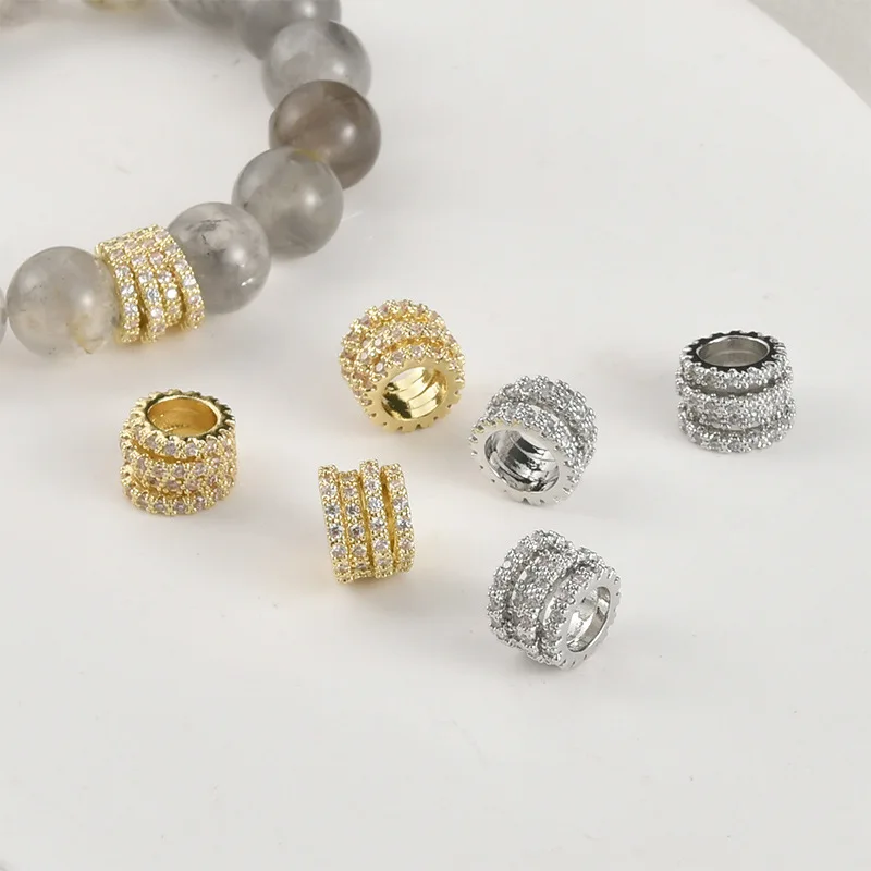 14k Gold-encrusted Irregular Thread Large Hole Bead Spacer DIY Handmade Crystal Bracelet Necklace Beaded Jewelry Accessories