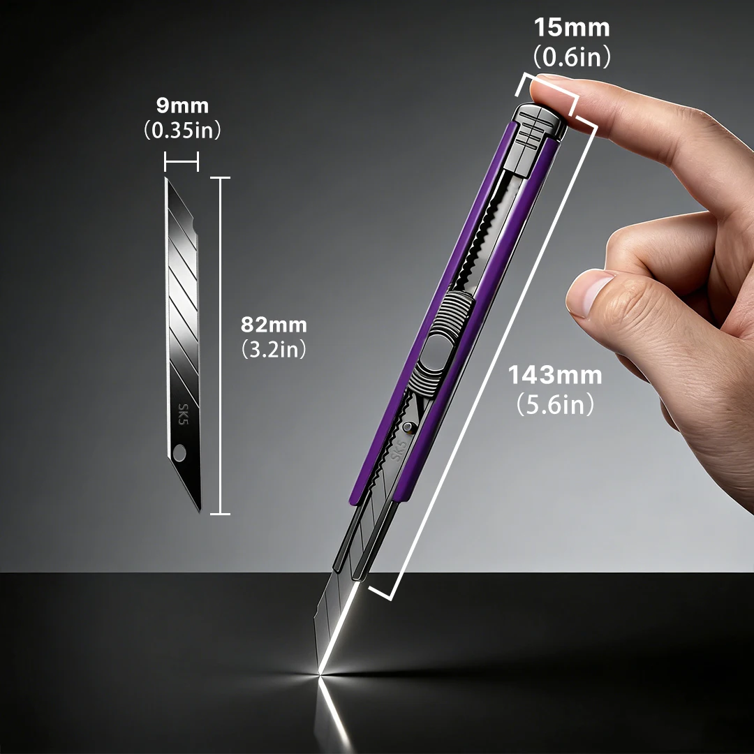 Retractable Multifunctional Hobby Knife  9mm Detachable Blade  Ideal for Home Cutting & DIY Craft Projects