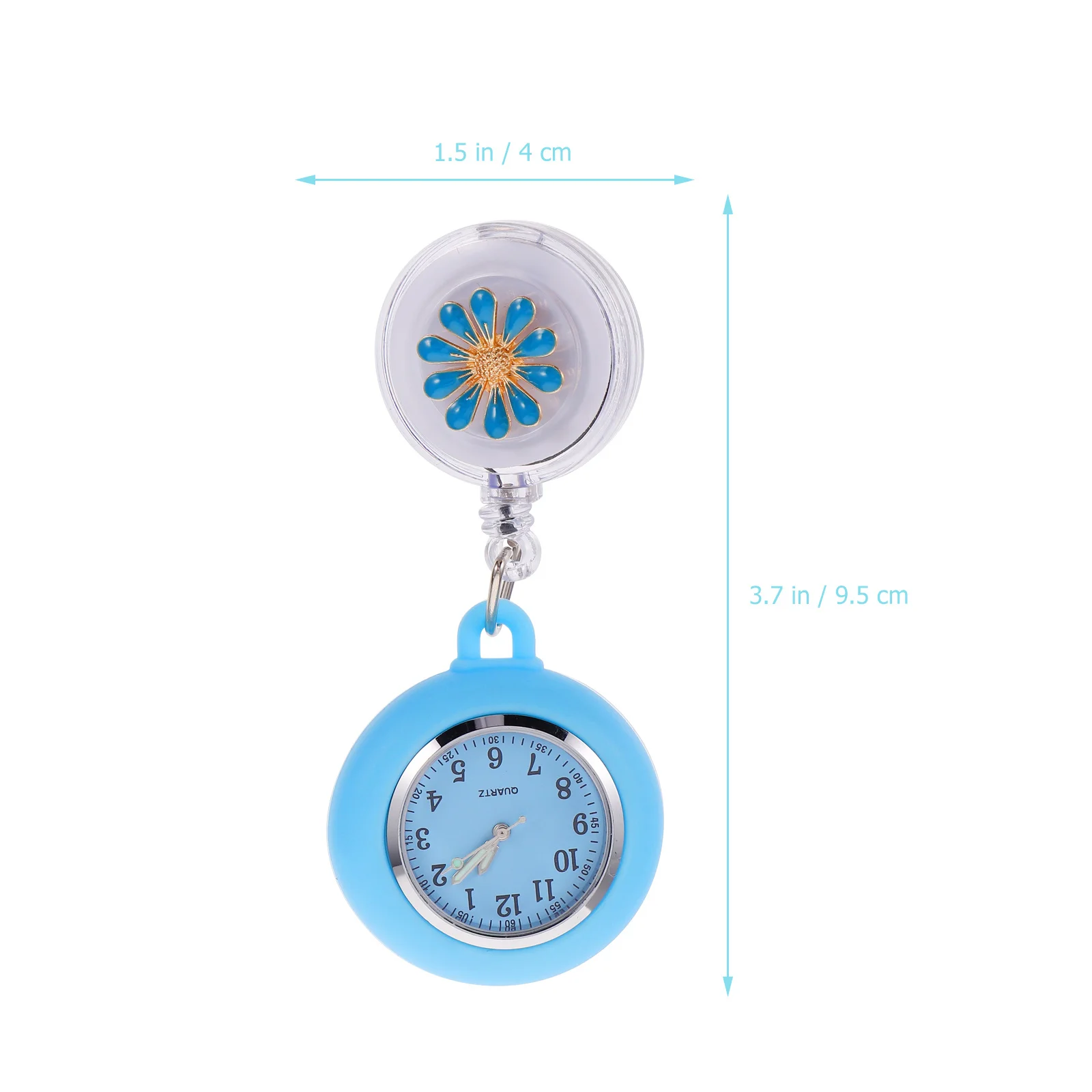 

1Pcs Nurse Fob Watch Retractable Hanging Nursing Pocket Watch Durable Alloy Clear Glass Easy Wear Design Nurse Watches for Women