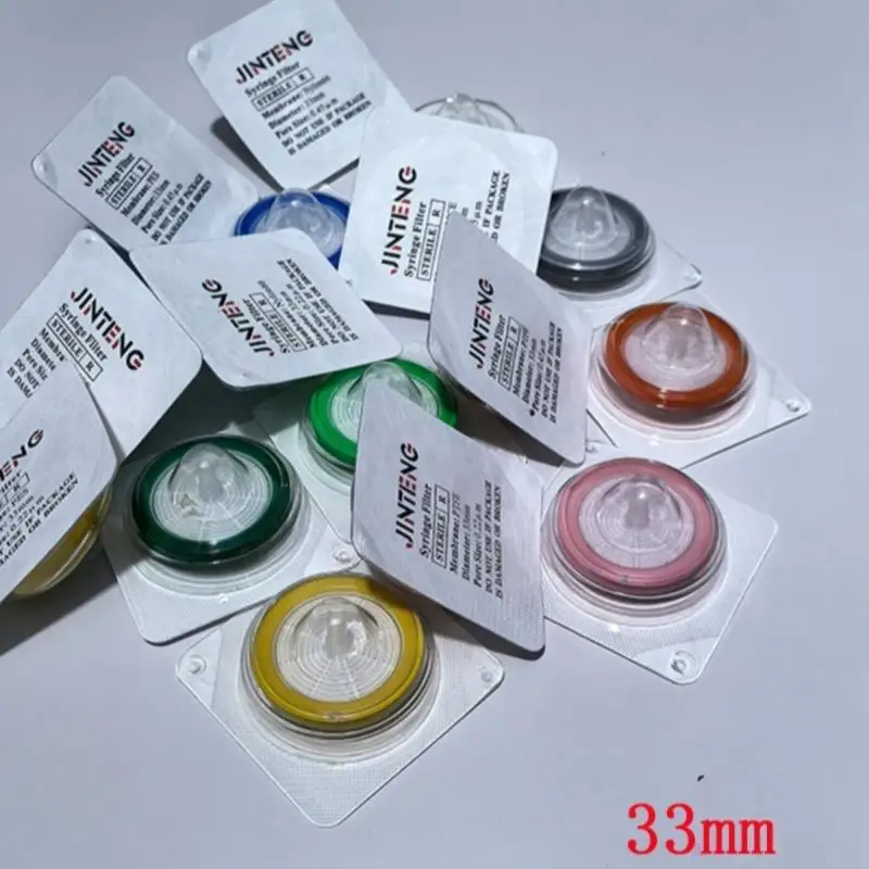 12pcs/lot Disposable Sterile Syringe Filter PVDF membrane Diameter 33mm, Pore size 0.22um