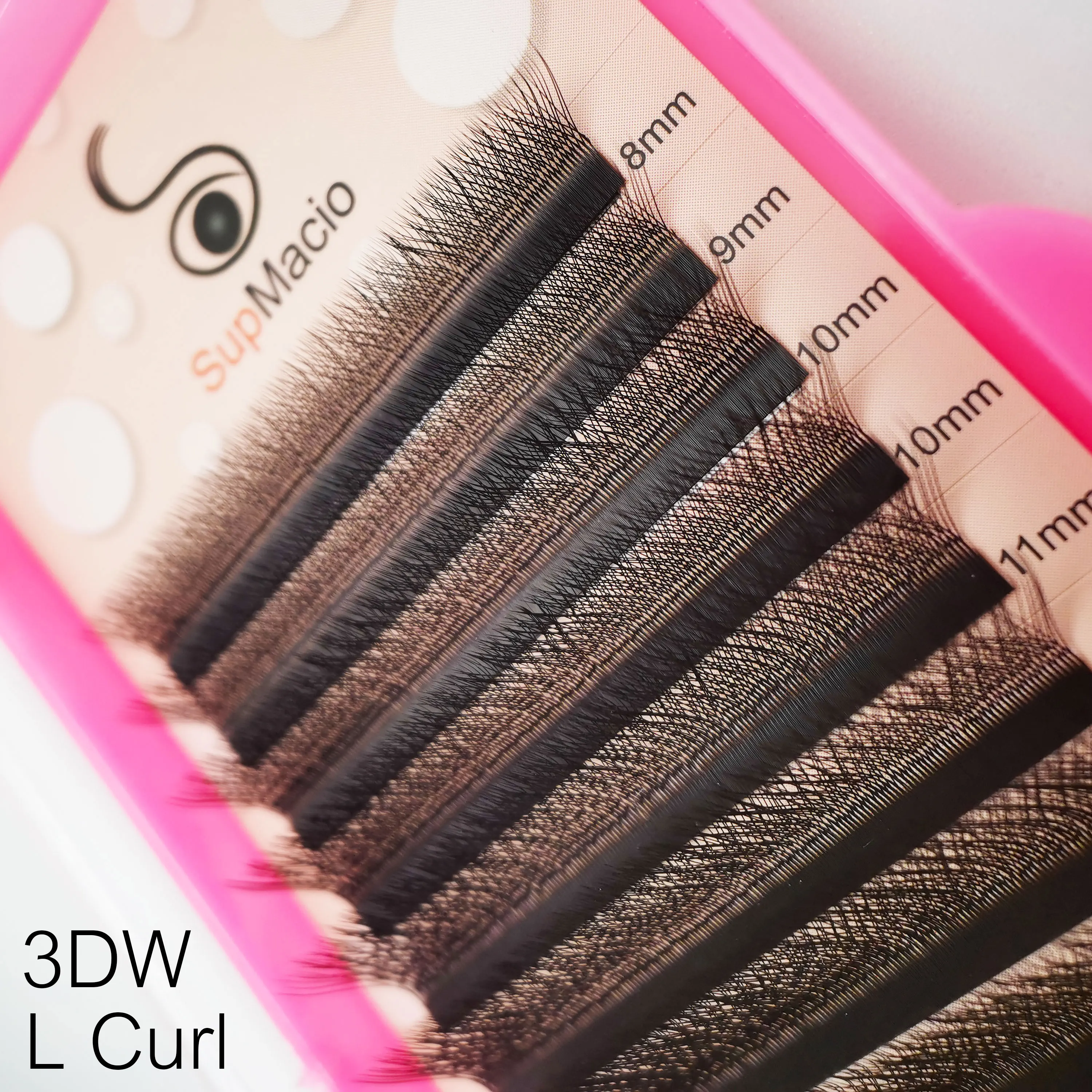 SUPMACIO 3D W Lashes Extension L Curl 0.07 Black Cilios 3DW Eyelashes W Curvature L Wholesale Natural W Shape Lashes L Curl