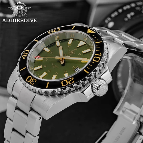 Imagen 2 del producto Reloj ADDIESDIVE para hombre 8215, reloj de buceo luminoso con zafiro mecánico, reloj automático con bisel de cerámica de 200m, reloj de regalo AD2504