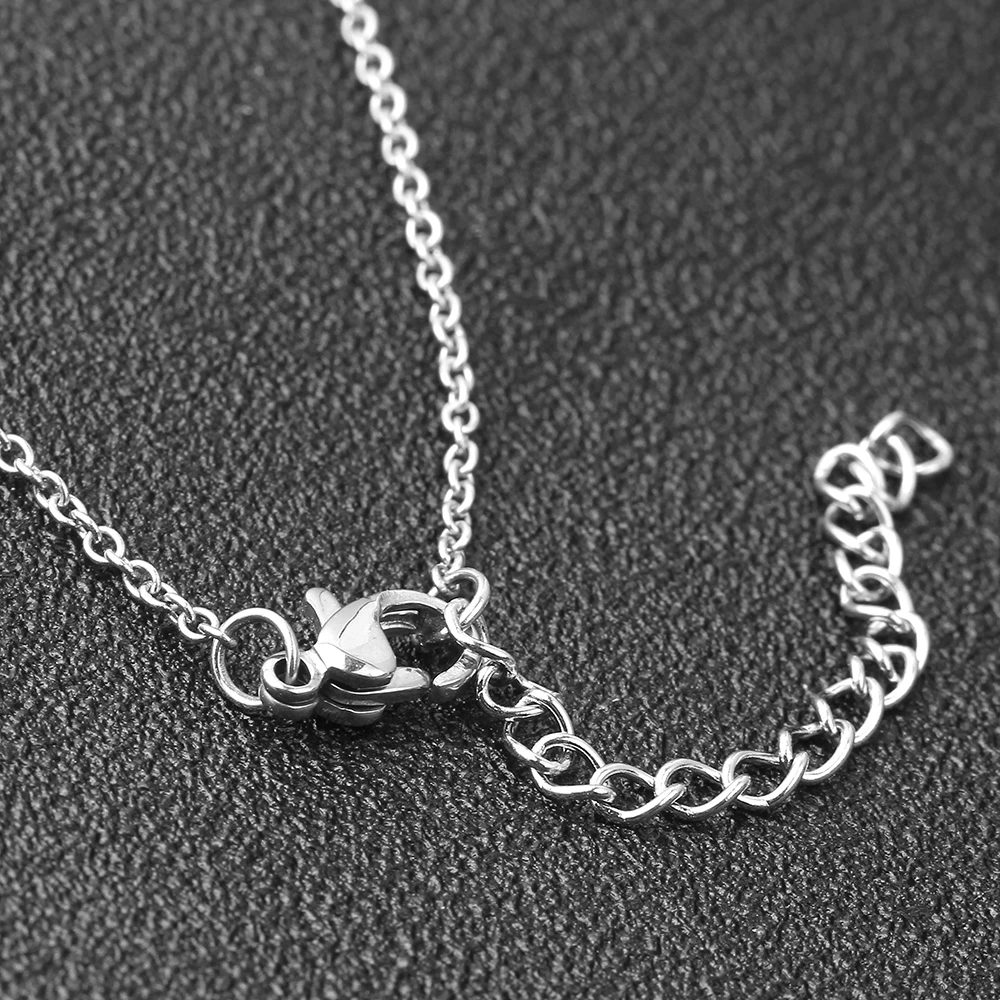 Fashion White Ceramic Double Heart Pendants Necklace Stainless Steel Link Chain Choker Necklace Women Jewelry Collier