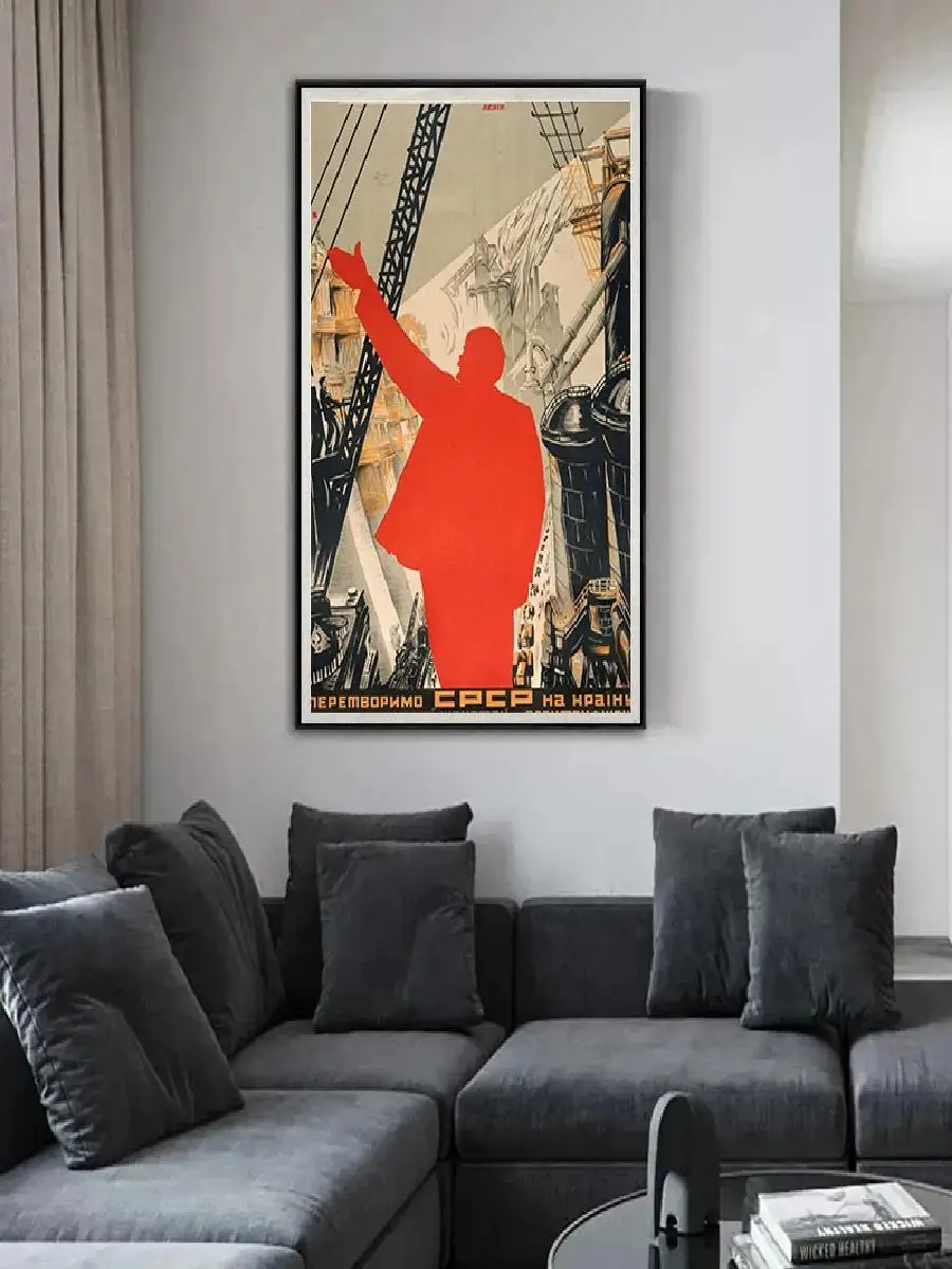 Vintage Soviet Propaganda Astronaut Russian Posters and Prints Canvas Art Wall Picture for Living Room Kitchen Decor