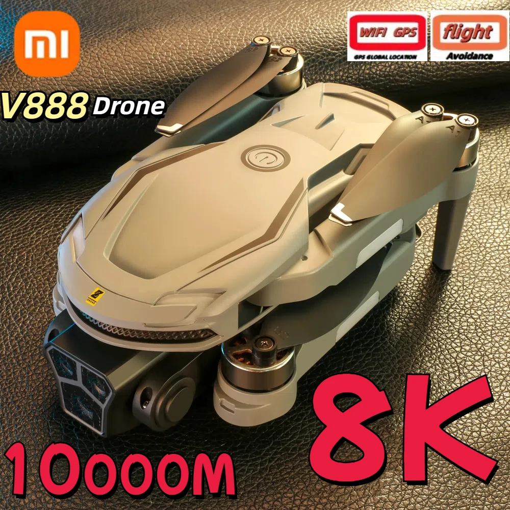 Xiaomi-Dron V888 8K GPS Triple cámara profesional, evitación de obstáculos, posicionamiento de flujo óptico sin escobillas, cuadricóptero mejorado RC