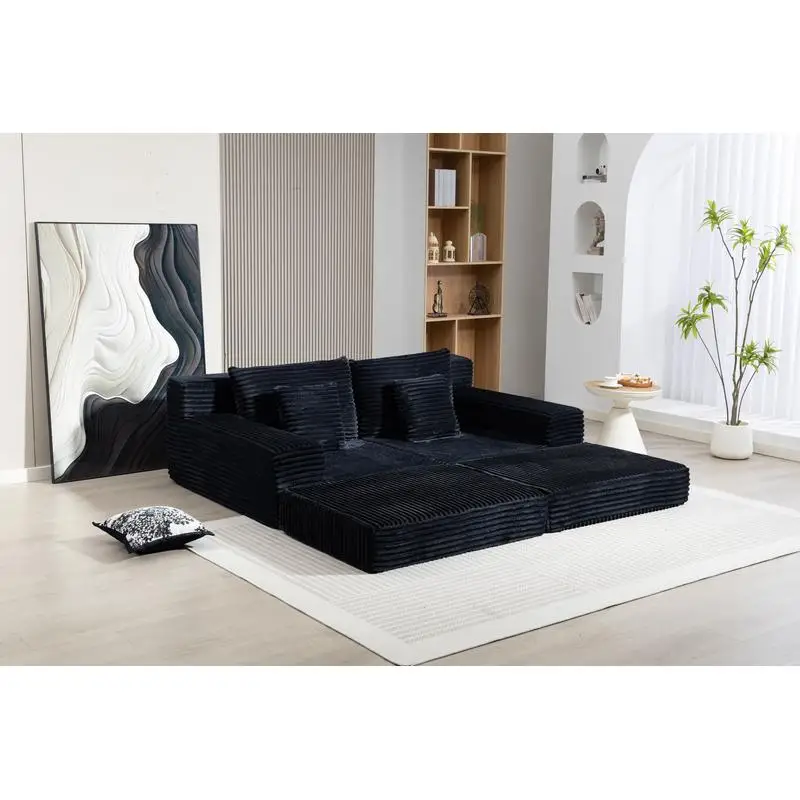 سرير أريكة صالة سروال قصير حديث، أريكة سحابة منجدة مع مقعد عميق، لا حاجة إلى تجميع، مقعد أنيق للنوم