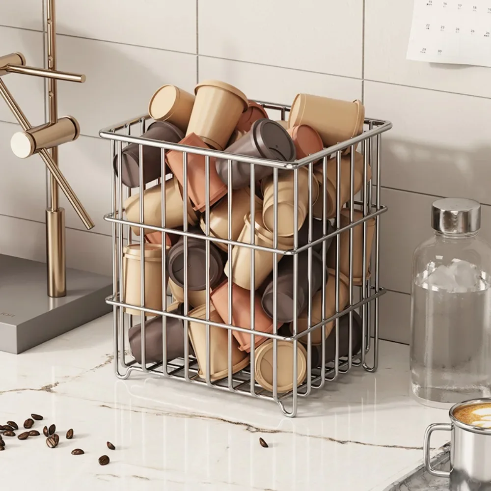 

304 Stainless Steel Kitchen Storage Basket Stackable Rust-proof Kitchen Drain Basket Ventilated Higher Feet