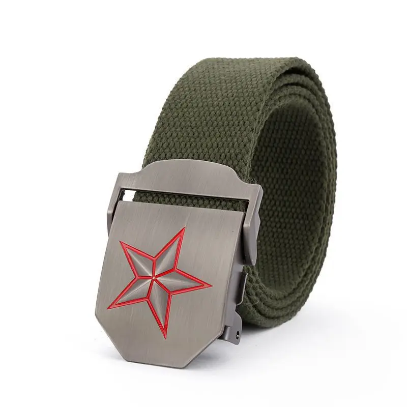 Canvas Woven Automatic Buckle Belt For Men And Women's Tactical Training High-Quality Military Hunting Quick Detachable Belt