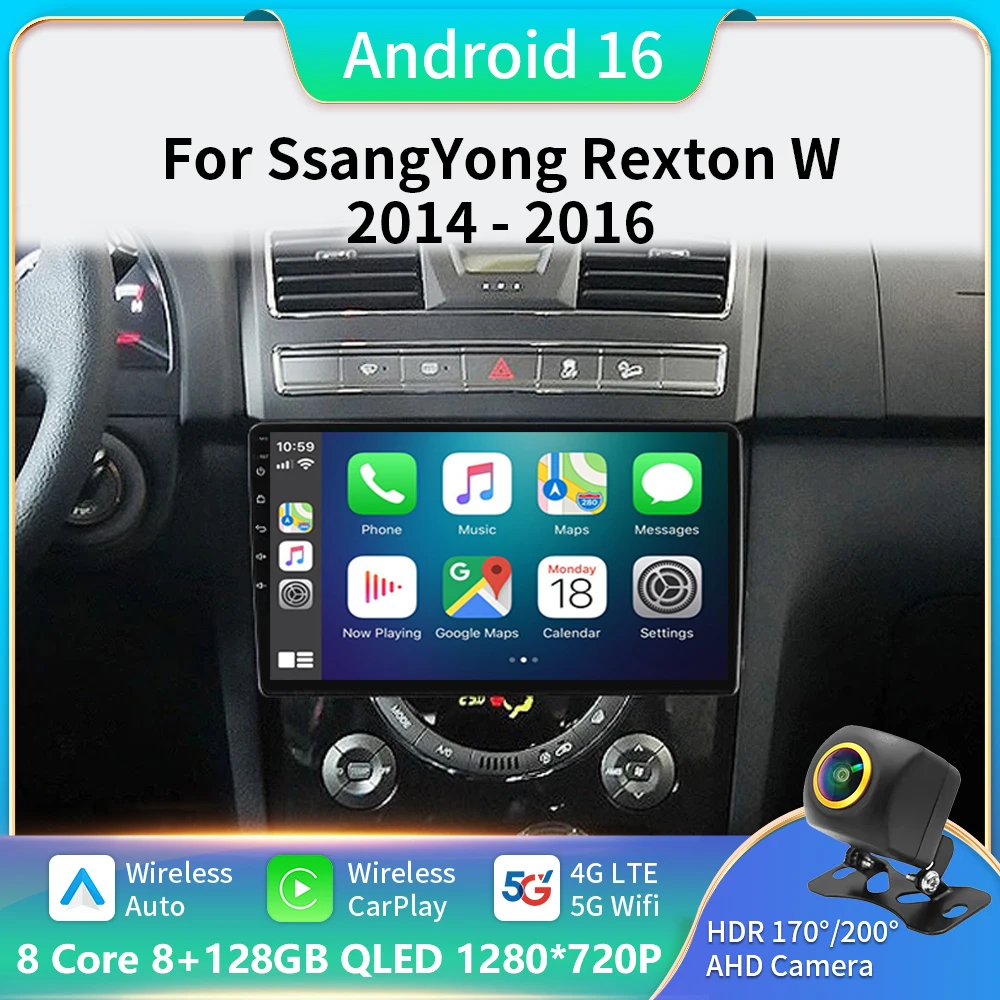 

Android 16 For SsangYong Rexton W Y290 III 3 2012 -2017 Car Radio Multimedia Video Player Navigation Android Auto Carplay GPS BT
