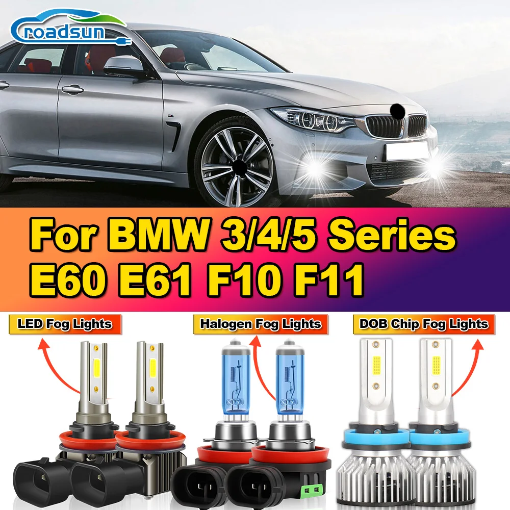 60W CSP Chips LED Fog Lights 20000LM Super Bright Car Lamps 12V 6000K White Plug And Play For BMW 3/4/5 Series E60 E61 F10 F11