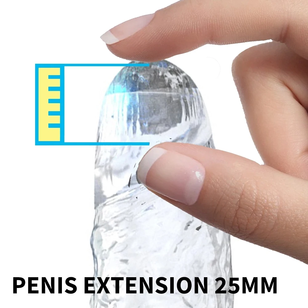 Vibrating Remote Control Penis Extension Sleeve Enlargement Reusable Dick Cover Extender Men Cock Male Time Delay Header Sex Toy