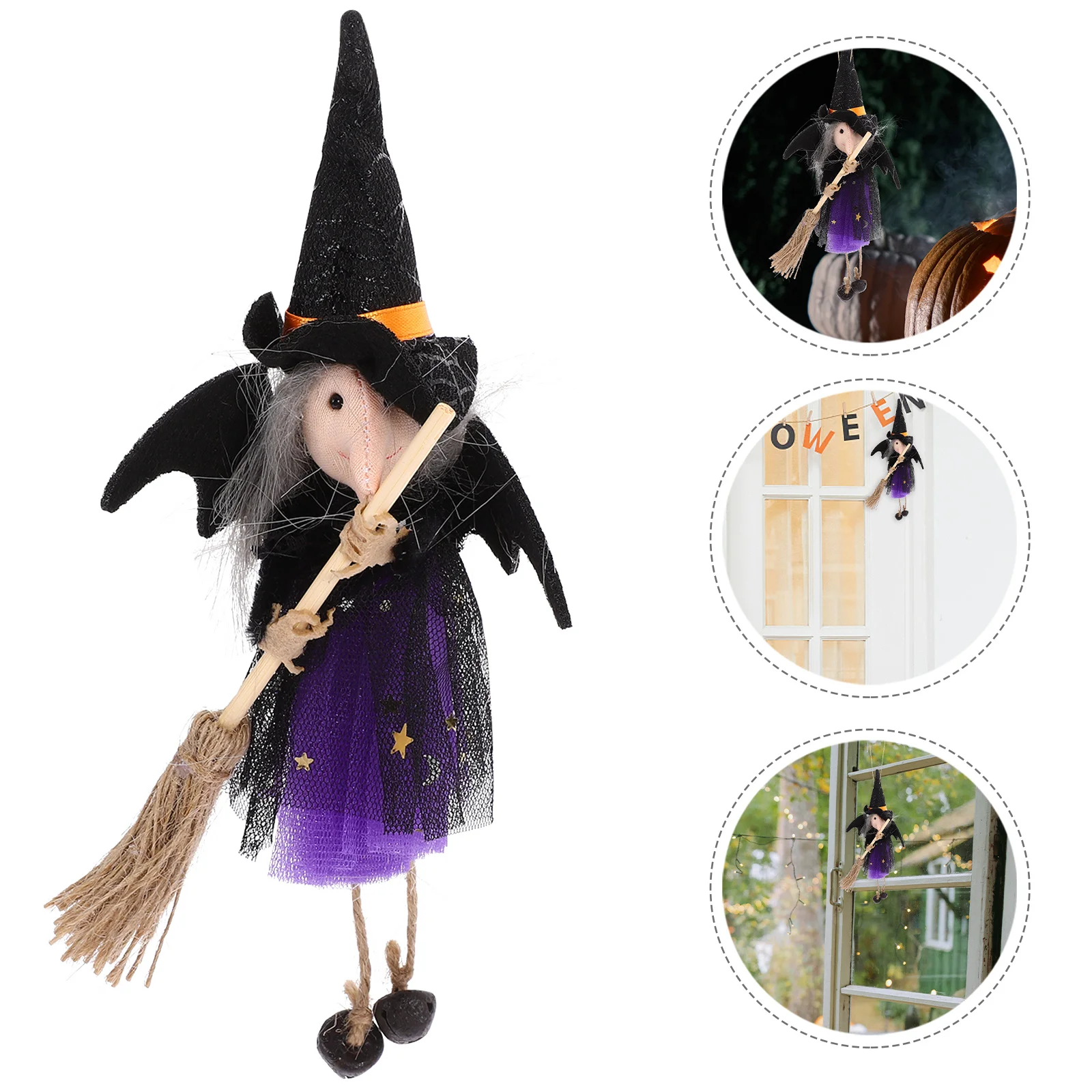 

Hanging Witch Broom Tulle Skirt Delicate Witch Decor Halloween Decor For Home Party Haunted House Festival Accessories
