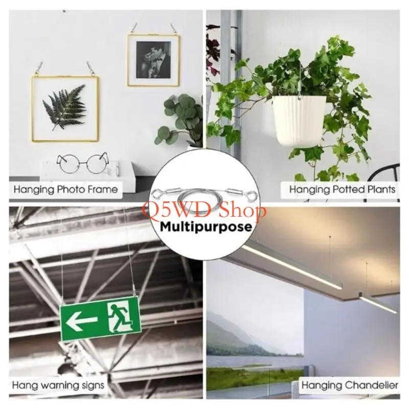 

Q5WD 2 шт. сверхмощная проволока для подвешивания картин из нержавеющей стали, фурнитура для подвешивания веревки