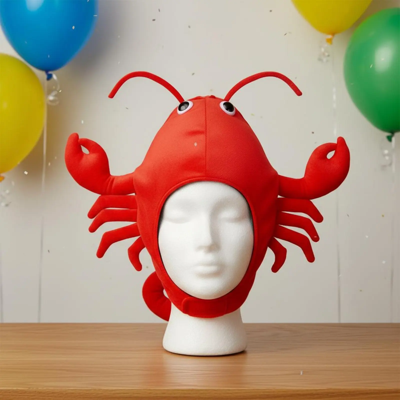 Crustacean Hat Photo Prop Funny Seafood Hat Cartoon Creature Headpiece PP Cotton Filled Soft Crab Headgear Soft Feel